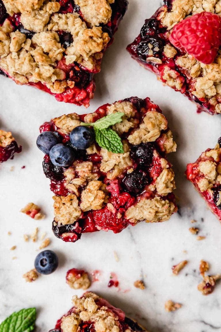 Oat Berry Crumble Bars Ready to Serve