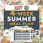 Collage of healthy recipes with text overlay for 4 week summer meal plan